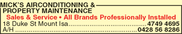 Mick's Airconditioning & Property Maintenance - Rent Accommodation 1