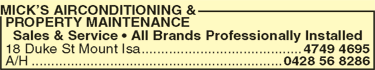 Mick's Airconditioning & Property Maintenance - Rent Accommodation 2