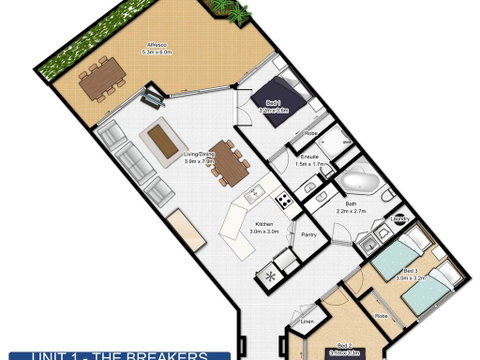Breakers Block 1 Unit 1- Pool In Complex - Across The Road From The Beach - Rent Accommodation 2